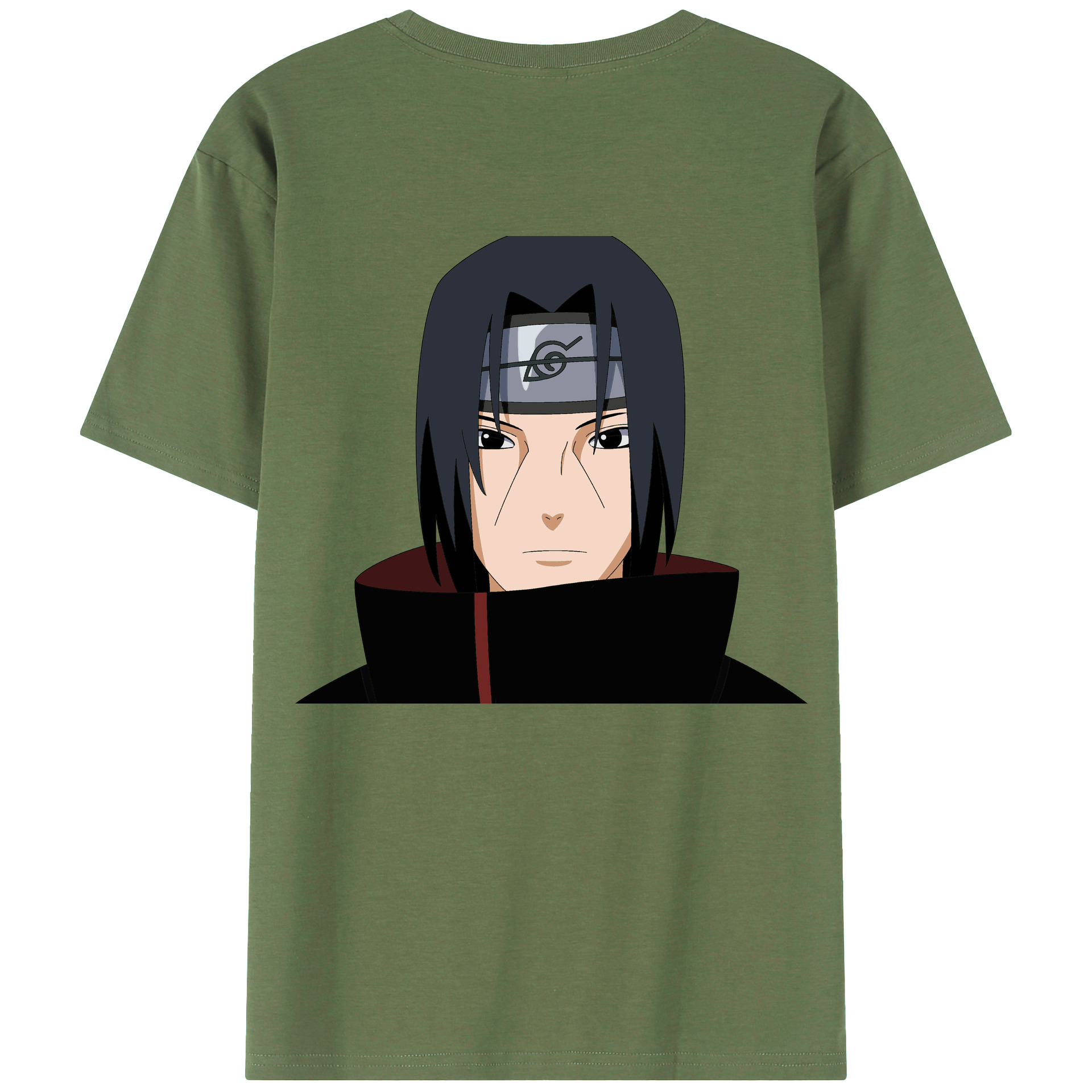 （画像用） NARUTO -ナルト- うちは イタチ Uchiha Itachi 綿100％ メンズ半袖Tシャツ（バックプリント） 通気性